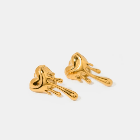 Heart Shape 18K Gold-Plated Earrings SALE 20% OFF + DISCOUNTED SHIPPING - Picture 2 of 6